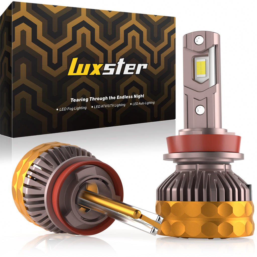 LUXSTER Ultra LED Headlight Bulbs, 50000LM Super Bright, Triple Copper Pipes Cooling Tech(Unique), Punisher Pro Upgrade, Foglight, 6000K Pure White, Pack of 2