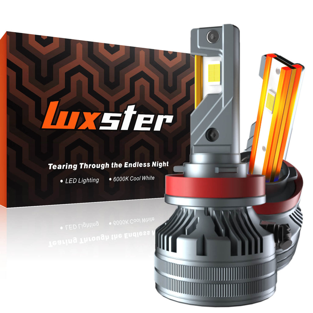 LUXSTER 2024 Punisher 40,000LM LED Headlight Bulbs, Ultra-Bright TalonLED Chips, 6000K Pure White Foglight, Easy Plug-N-Play Installation, IP68 Waterproof, Pack of 2