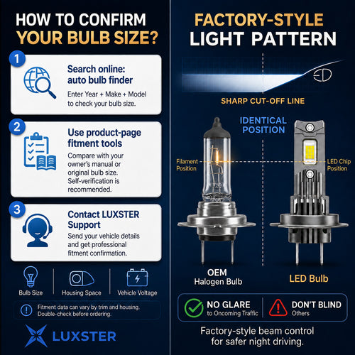 LUXSTER 2026 TrueFit X Pro 70,000LM LED Headlight Bulbs, 1:1 Mini Size, 12-Core Chip, Pack of 2