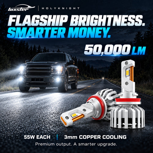 LUXSTER 2026 HolyKnight 50,000LM LED Headlight Bulbs, Super Bright, Pack of 2