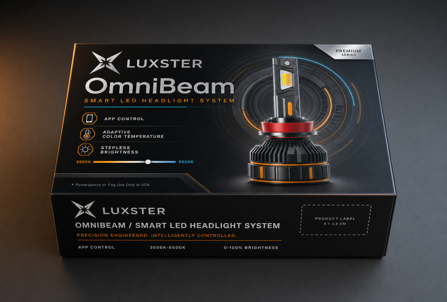 LUXSTER OmniBeam Smart LED Headlight System packaging