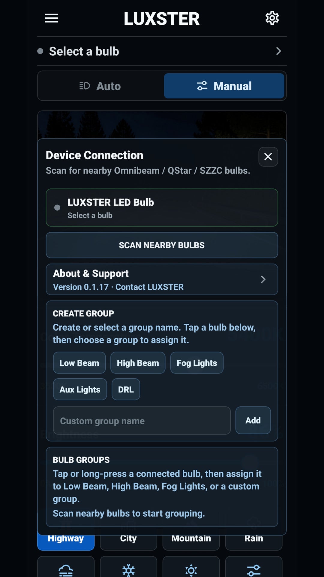 LUXSTER Light color temperature control