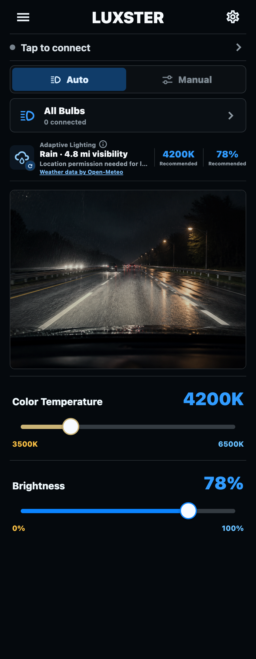 LUXSTER Light Weather Auto interface preview